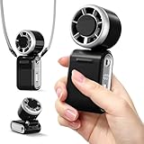 GEMWON Portable Handheld Turbo Fan High Speed, 100 Speed 12H Cooling, Small Hand Held Fan, Rechargeable Mini Personal Hand Fan, Battery Operated Neck & Desk,Travel Essentials, Holiday Gifts Black