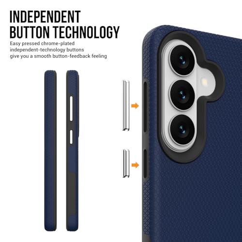 Image of NOXO Ultra-Hybrid Triangle Back Case Cover for Samsung Galaxy S26 Plus | Shockproof Design | Camera Protection | Soft TPU & Rugged PC | Bumper Cases and Covers (Prussian Blue)