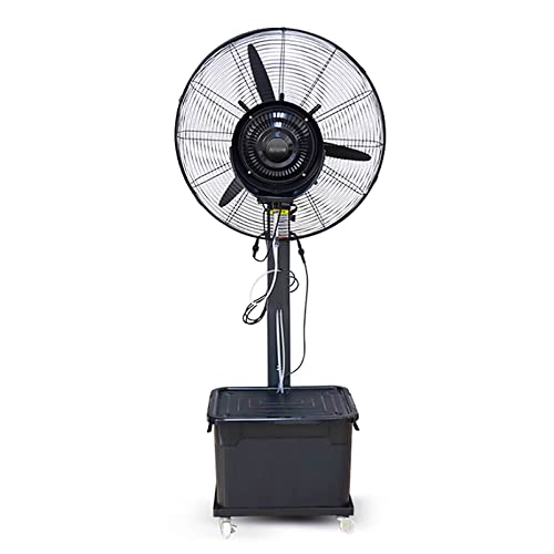 Aioneer Ventilador Nebulizador Portátil Grande para Exteriores, con Pedestal Oscilante, Silencioso Y Humidificador, Ideal para Uso Industrial, Comercial Y Residencial, 3 Velocida-Black-71cm