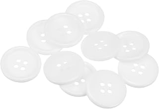 HARFINGTON 10pcs 40L Sewing Buttons 1"(25mm) Resin Round Flat 4-Hole Craft Buttons for Sewing Clothing and DIY, White
