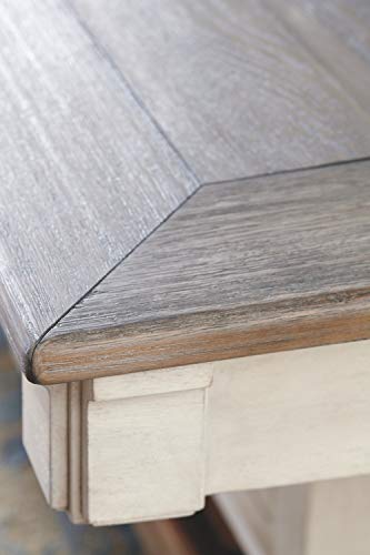 Signature Design By Ashley Bolanburg Farmhouse Counter Height Dining Room Table, White & Brown #TOP2