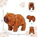 Easfan Walking Capybara Interactive Electronic Pet Plush Toy with Sounds and Movements Hopping Moving Educational Plush Toy Birthday Gifts for Kids Girls, 7'',Brown