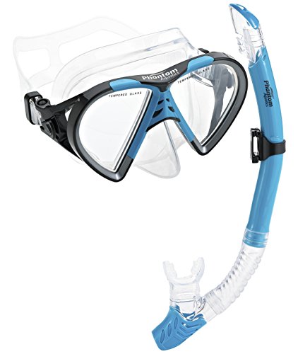 Phantom Aquatics Mexico Mask Dry Snorkel Set, Aqua