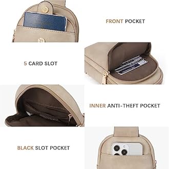 BOSTANTEN Sling Bag Women Leather CrossBody Purse Small Sling Bags for Women Fanny Pack Travel