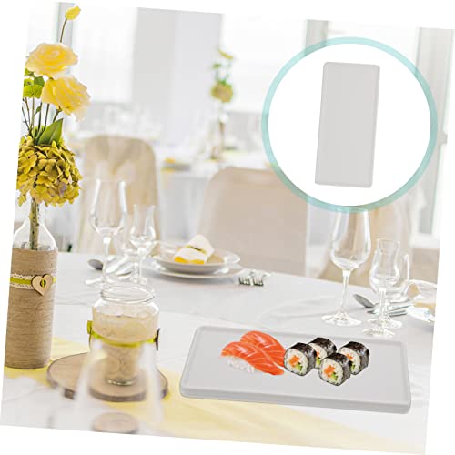 Bandeja japonesa rectangular de cerámica para sushi miniatura 3