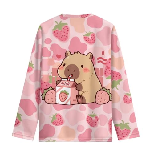 Image of WELLFLYHOM Long Sleeve T-Shirt for Boys Girls 3-16 Years Old Tee Tops Crewneck Pullover Shirts Fall Outfits
