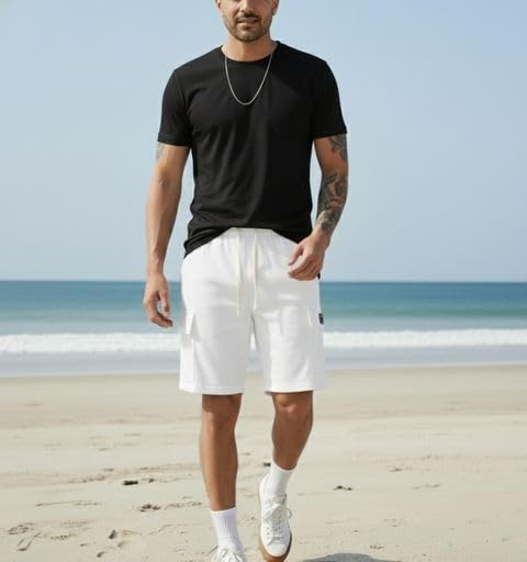 Image of INDICLUB Men's Athletic Performance Shorts,Casual Everyday Wear, Comfortable Drawstring Style
