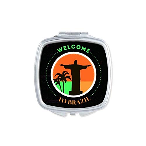 Mount Corcovado Brazil Cultural Element Mirror Portable Compact Pocket Makeup Double Sided Glass image 2