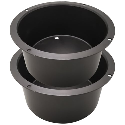 6.5" Speaker Baffle, Suitable for DIY Bookshelf Speaker Home Audio Systems or Car Speaker Systems with 6.5" Speaker, Hard Plastic Material, Round, Black Color (Pack of 2)
