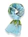 Womens 100% Silk Butterfly Pattern Scarf (Light Blue)