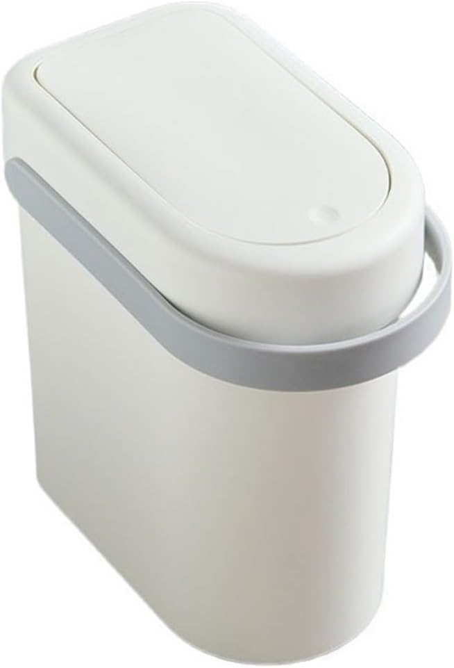 Garbage Bin Bathroom Trash Can with Lid, Garbage with Pop-Up for Bedroom Office(Gris)