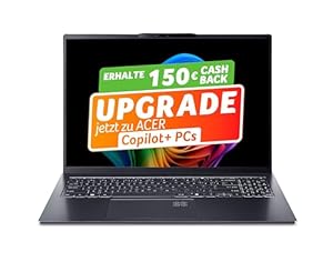 Acer Swift Go 16 AI OLED (SFG16-61-R5CB) AI Notebook 50 Tops | 16" WUXGA+ OLED 120Hz Display | AMD Ryzen Al 7 350 | 32 GB RAM | 1 TB SSD | AMD Radeon 860M | Windows 11 | QWERTZ Tastatur | grau