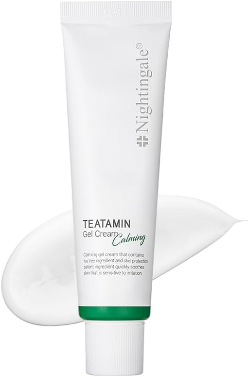 Nightingale TEATAMIN Calming Gel Cream, Redness Relief For Face, Moisturizer Face Cream, Soothing For Sensitive & troubled Skin, with Tea Tree Complex & Vitamin, Hypoallergenic, Korean Skin Care