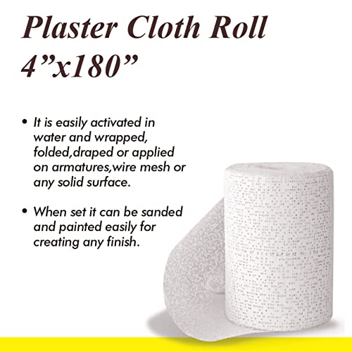 Image of 8 Pack 4'' x180'' Plaster Cloth Rolls, 500 GSM Strip Gauze Bandages | for Craft Projects, Mask Making, Belly Casts, Body Molds