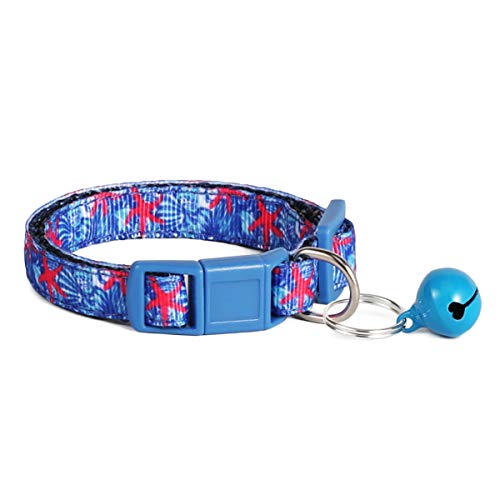 WAAAG Pet Supplies, (Ocean Starfish) Cat Collar, Dog Collar, Cat Leash, Dog Leash, Cat Harness, Dog Harness, Small Dog Collar, Medium Dog Collar, Large Dog Collar (Pet Collar, XS)