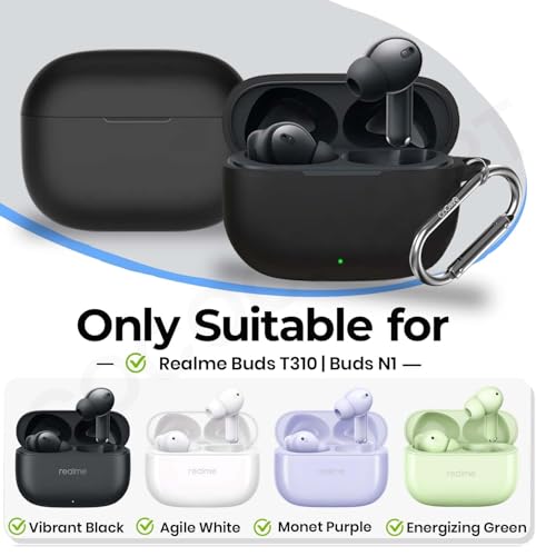 Image of Soft Silicone Case Cover for Realme Buds T310 | Buds N1- Black