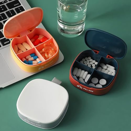 Invoda Small Pill Box 4 Times A Day Daily Pill Container Portable Pill Holder For Purse Compact Medicine Pill Organizer Vitamin Case Ideal For Travel  thumb #4