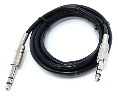 DRUT 3m 6.35mm Male to 6.35mm Male Stereo Audio Cable 1/4" TRS Connectors For Professional Music Instruments & Home Audio 10ft Black Nickel Connectors - Image 3
