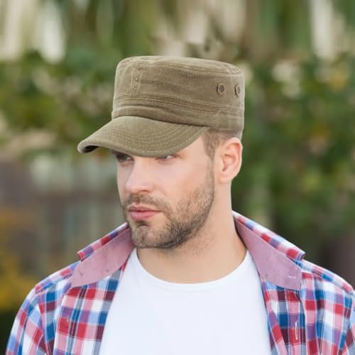 4 Gorras Cadetes Estilo Militar Ajustables Algodón Liso miniatura 4