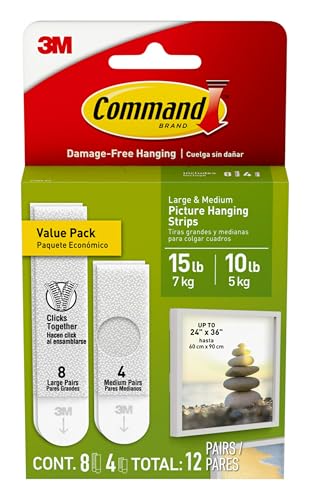 Command para colgar cuadros tiras Value Pack, color multicolor Medium & Large