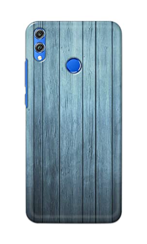 Image of Printed Hard Back Cover Case for Honor 8X Back Cover (Wooden Blue) -702
