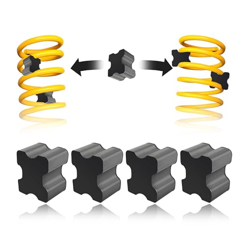 Front Suspension Noise - Front Spring Spacers - 2021-2022 Ford Mustang Mach-E 2 4PCS Rubber Coil Spring Spacers,Heavy Duty Front Coil Spring Booster Kit for 1' to 1.5' Coil Spring Lift,Universal Rubber Lift Blocks Car Accessories for Most Cars Trucks SUVs (4PCS)