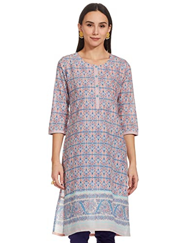 Image of Rangriti Womens Round Neck Printed Kurta