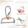 HARFINGTON 2Pcs Detachable Snap Hook Swivel Clasp 1 1/2" D Ring with Swivel Lobster Claw Clasps Hook for Purse Strap Keychain Bag DIY Craft, Silver #3