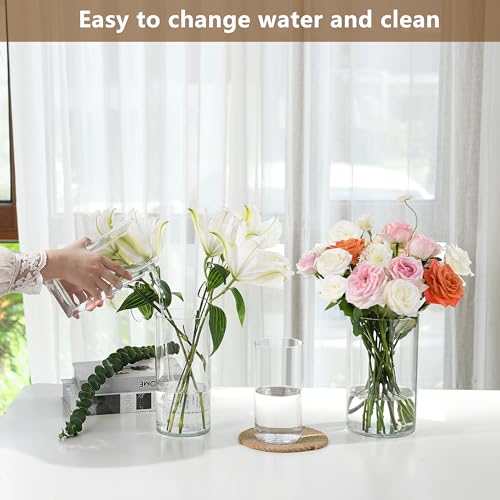 Koelaa 3 Piece Set Transparent Acrylic Flower Vases, Unbreakable - Image 4
