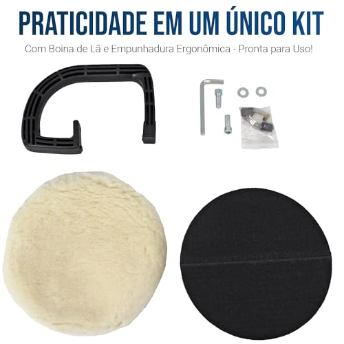 Politriz Lixadeira Multifunções Automotiva 7 1400W 180mm 3000RPMPolidor Máquina de Polir Elétrica Pr