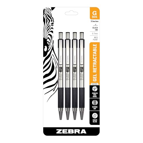 Stylo gel noir 0.7mm Zebra G-301 pour prendre des notes au bureau