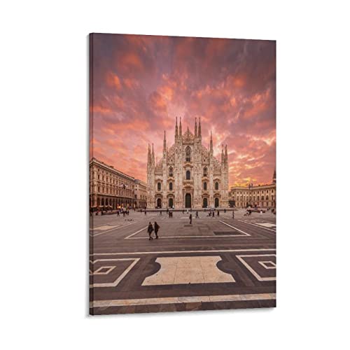 Famous Landscape Pictures Photography Art Poster, Milan Cathedral, Print Painting Wall Art Painting Canvas Painting Posters And Prints Wall Art Pictures For Living Room Bedroom Decor 12X18Inch(30X45C #TOP27