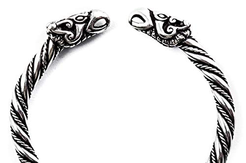 WINDALF Großer Männer Wikinger Armreif ODINS RABEN Ø 6.5 cm Vikings Armschmuck Hugin & Munin 925 Sterlingsilber