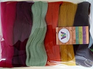 Assorted Colours* 100% Merino Wool Tops for Wet & Dry Felting, Roving Wool Tops, Packs of 60 Grams (Grey 60 g)