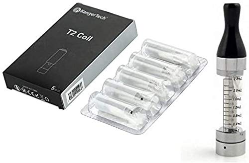 Pack éco - Kangertech - 1 Clearomiseur T2 + 5 mèches et résistances en 2,2 ohms sans nicotine ni tabac