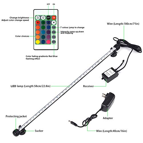 image for S SMIFUL Aquarium Lights Underwater LED Fish Tank Lights IP68 Waterpro