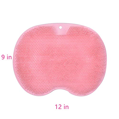 Shower Back Massager Scrubber, Shower Foot Massager Scrubber, Improves Foot Or Back Circulation & Reduces Foot Pain, Non Slip With Suction Cups (Pink) #TOP4