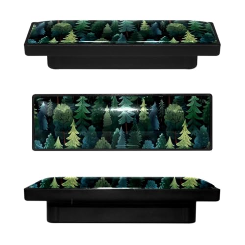 4 Pack Green Deep Forest and Trees Kitchen Cabinet Knobs