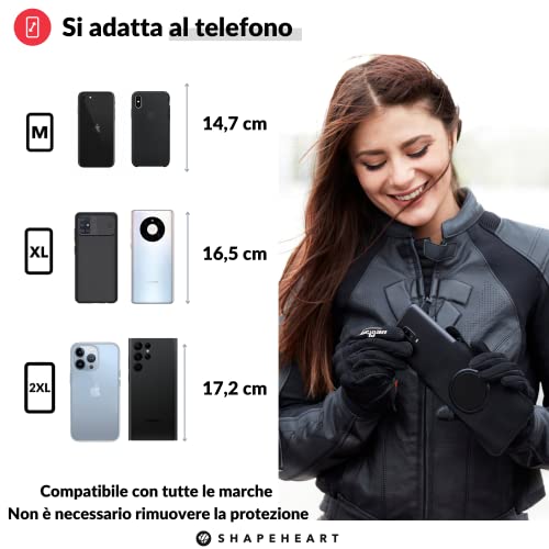 Image of Shapeheart Motorbike Phone Holder & Detachable Magnetic Weatherproof Pouch | Fits Any Phone & Case | Handlebar diameter 20-50 mm | Quick Attach and Release | Absorbs Vibrations | Motorcycles & Scooters
