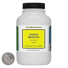 Sodium Benzoate [NaC7H5O2] 99.9% USP Food Grade Micropellets 4 Oz in a Bottle