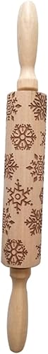 Miniatura 2 de OKUMEYR Rodillo en relieve para cocina, rodillo de Navidad, rodillo antiadherente, rodillo francés, herramienta de grabación en relieve, rodillo de