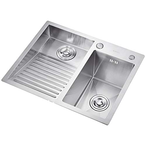 Lavabos Acero De Lavandería Piscina Balcón Del Hogar Inoxidable Fregaderos De Lavandería Con Lavabo Lavadero Fácil De Limpiar Doble Fregadero De Lavandería Piscina Regalo