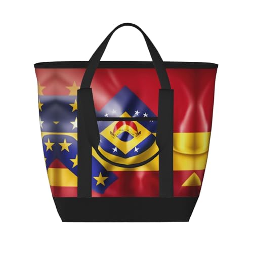 Sac isotherme Venezuela grand format noir pour courses et pique-nique