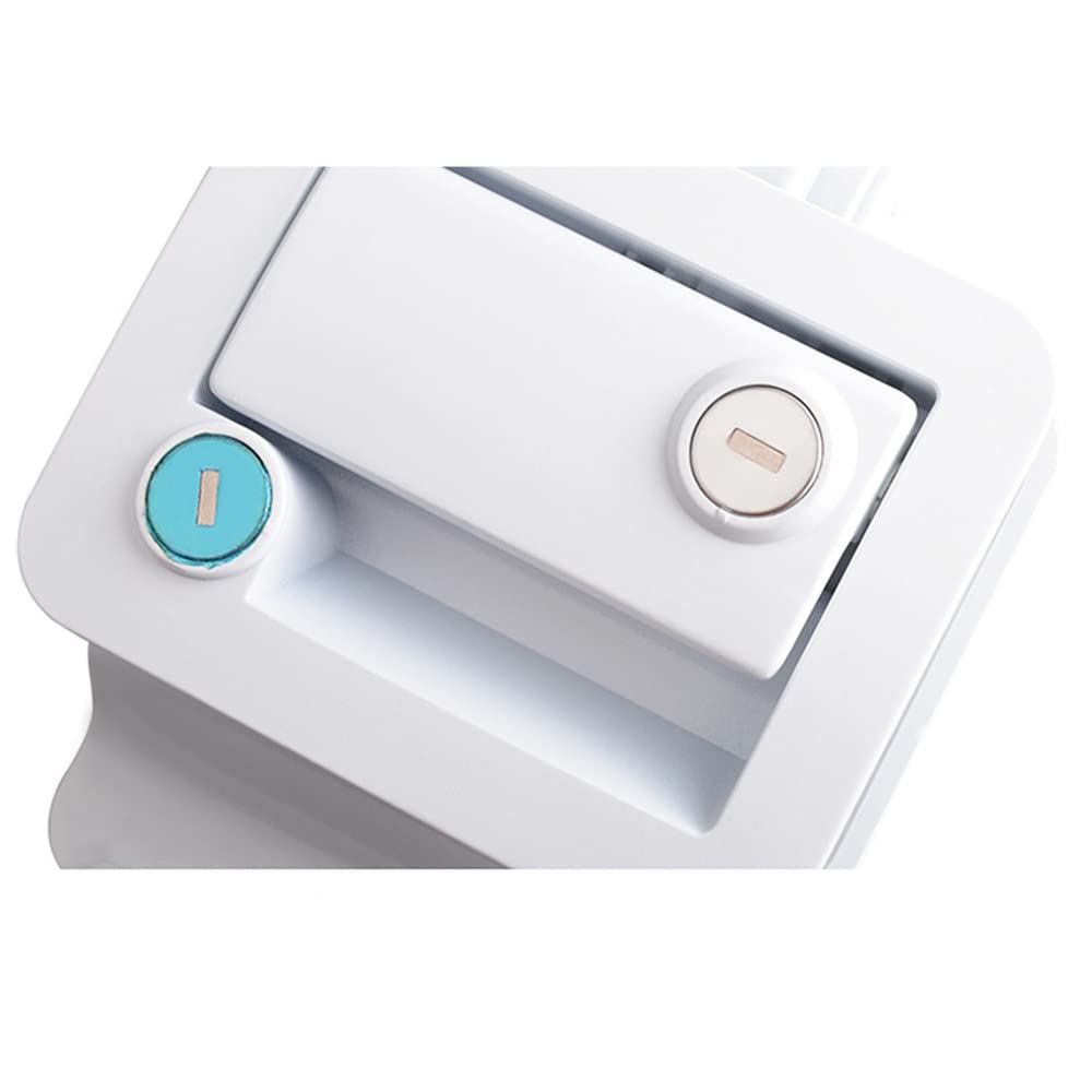 Baceyong Serrure de porte d'entrée à palette RV, Accessoire de Remorque de Camping-car avec Serrure de porte à pêne Dormant Loquet d'armoire de Remorque de voiture RV Blanc/Noir