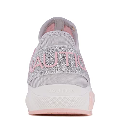 Nautica Kids Light Up Flashing Sneaker Athletic Slip-On Bungee Running Shoes Boy Girl Little Kid Big Kid-Neave Beacon Toddler-Silver Pink Multi-7 #TOP4
