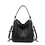 Realer Handtaschen Damen Lederimitat Umhängetasche Designer Taschen Hobo Taschen groß Mit Quasten Schwarz Kleine Größe