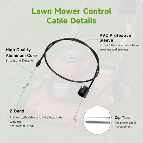 HIAORS Lawn Mower Throttle Cable - Compatible Models List