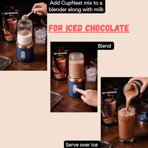 Image of CupNest Strawberry Hot Chocolate mix powder | Thick & Creamy Cocoa Mix with Strawberry powder | Premium chocolate drink | Instant Hot & Cold Chocolate | No Preservatives | 250g