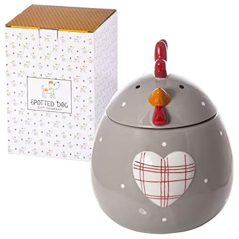 Bote para Galletas de Cerámica con Tapa y Forma de Gallina Cover