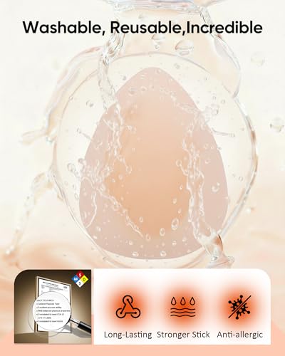 Image of Triangle Nipple Covers For Women Invisible Reusable Sticky Bra
